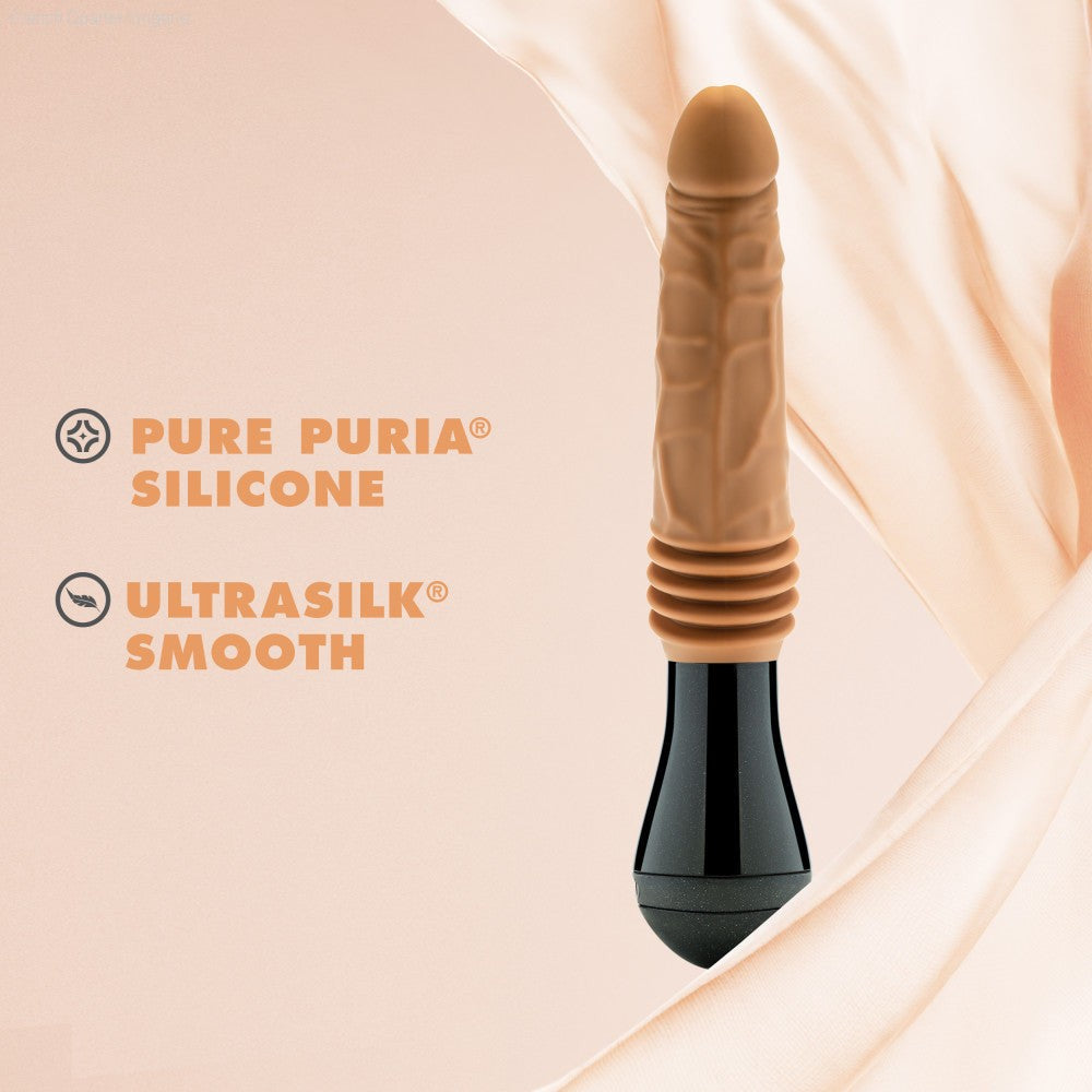 Dr. Skin Silicone By Blush® | Dr. Arthur Large 10.5 Inch Vibrating, Gyrating And Thrusting Dildo in Tan – Made With Puria® Platinum Cured Silicone-French Quarter Lingerie Dr. Skin Silicone By Blush® | Dr. Arthur Large 10.5 Inch Vibrating, Gyrating And Thrusting Dildo in Tan – Made With Puria® Platinum Cured Silicone-French Quarter Lingerie