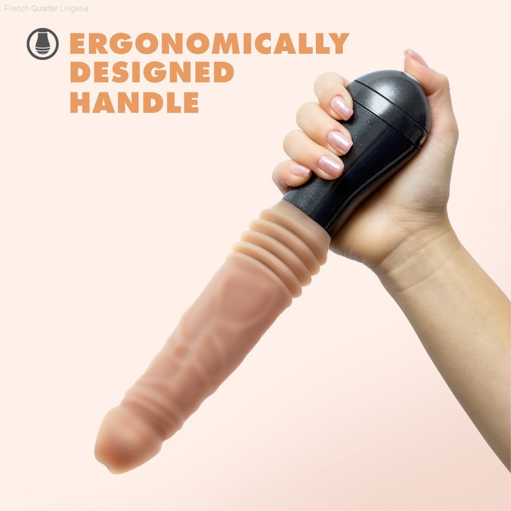 Dr. Skin Silicone By Blush® | Dr. Knight Large 10.5 Inch Vibrating, Gyrating And Thrusting Dildo in Beige – Made With Puria® Platinum Cured Silicone-French Quarter Lingerie Dr. Skin Silicone By Blush® | Dr. Knight Large 10.5 Inch Vibrating, Gyrating And Thrusting Dildo in Beige – Made With Puria® Platinum Cured Silicone-French Quarter Lingerie