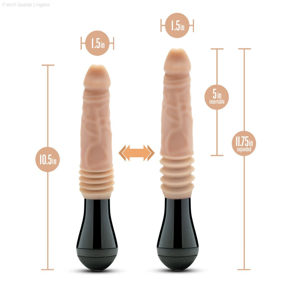 Dr. Skin Silicone By Blush® | Dr. Knight Large 10.5 Inch Vibrating, Gyrating And Thrusting Dildo in Beige – Made With Puria® Platinum Cured Silicone-French Quarter Lingerie Dr. Skin Silicone By Blush® | Dr. Knight Large 10.5 Inch Vibrating, Gyrating And Thrusting Dildo in Beige – Made With Puria® Platinum Cured Silicone-French Quarter Lingerie