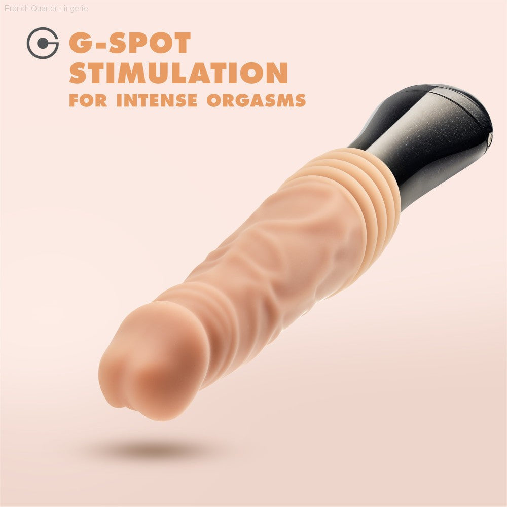 Dr. Skin Silicone By Blush® | Dr. Knight Large 10.5 Inch Vibrating, Gyrating And Thrusting Dildo in Beige – Made With Puria® Platinum Cured Silicone-French Quarter Lingerie Dr. Skin Silicone By Blush® | Dr. Knight Large 10.5 Inch Vibrating, Gyrating And Thrusting Dildo in Beige – Made With Puria® Platinum Cured Silicone-French Quarter Lingerie