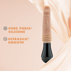 Dr. Skin Silicone By Blush® | Dr. Knight Large 10.5 Inch Vibrating, Gyrating And Thrusting Dildo in Beige – Made With Puria® Platinum Cured Silicone-French Quarter Lingerie Dr. Skin Silicone By Blush® | Dr. Knight Large 10.5 Inch Vibrating, Gyrating And Thrusting Dildo in Beige – Made With Puria® Platinum Cured Silicone-French Quarter Lingerie