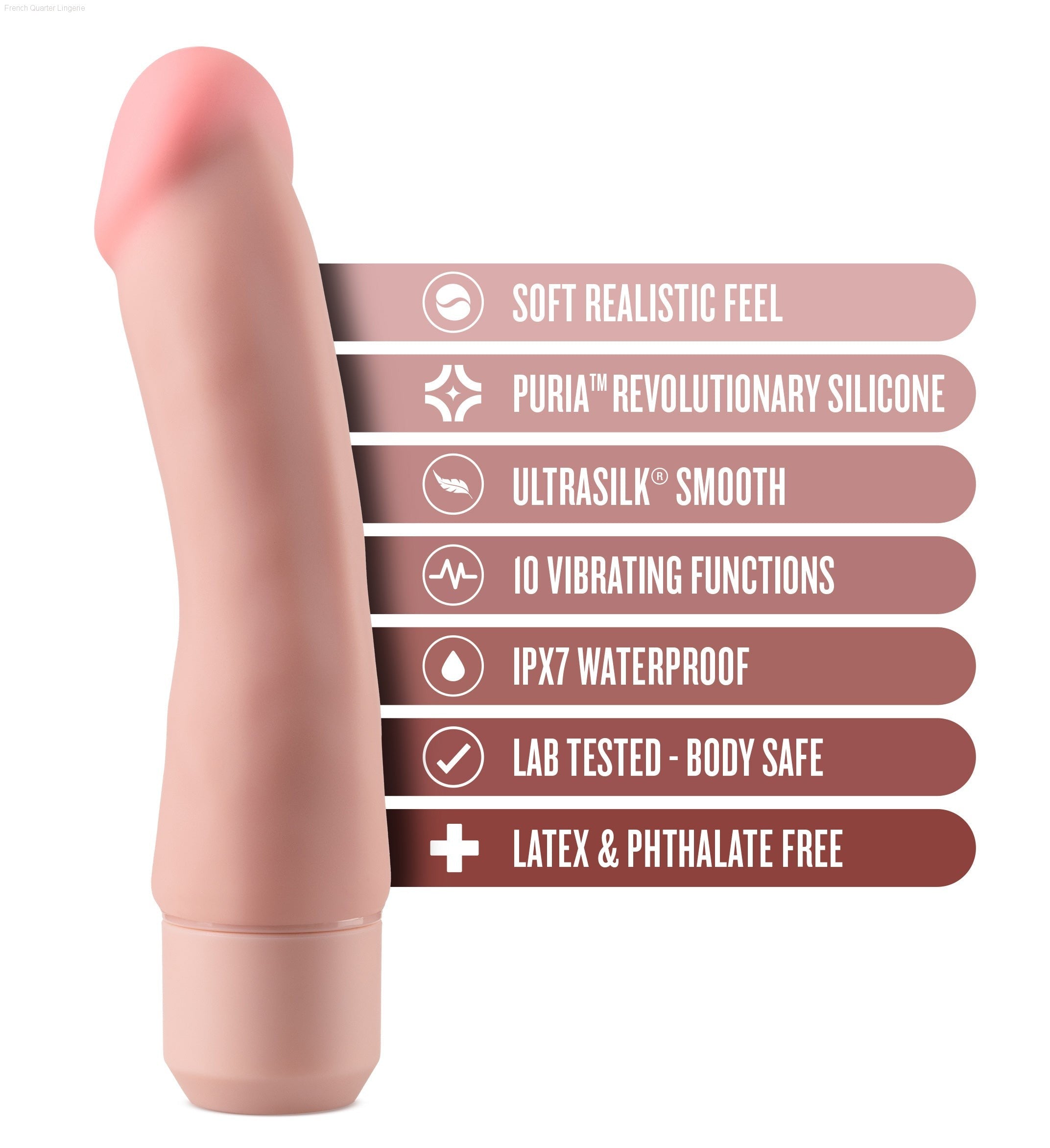 Dr. Skin Silicone – Dr. Steve - 7 Inch Vibrating Dildo-French Quarter Lingerie Dr. Skin Silicone – Dr. Steve - 7 Inch Vibrating Dildo-French Quarter Lingerie
