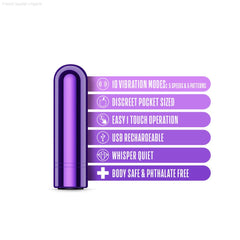 Kool Vibes By Blush® | Discreet & Travel-Friendly Mini Bullet Vibrator - 10 Vibration Modes Clitoral Stimulator Kool Vibes By Blush® | Discreet & Travel-Friendly Mini Bullet Vibrator - 10 Vibration Modes Clitoral Stimulator