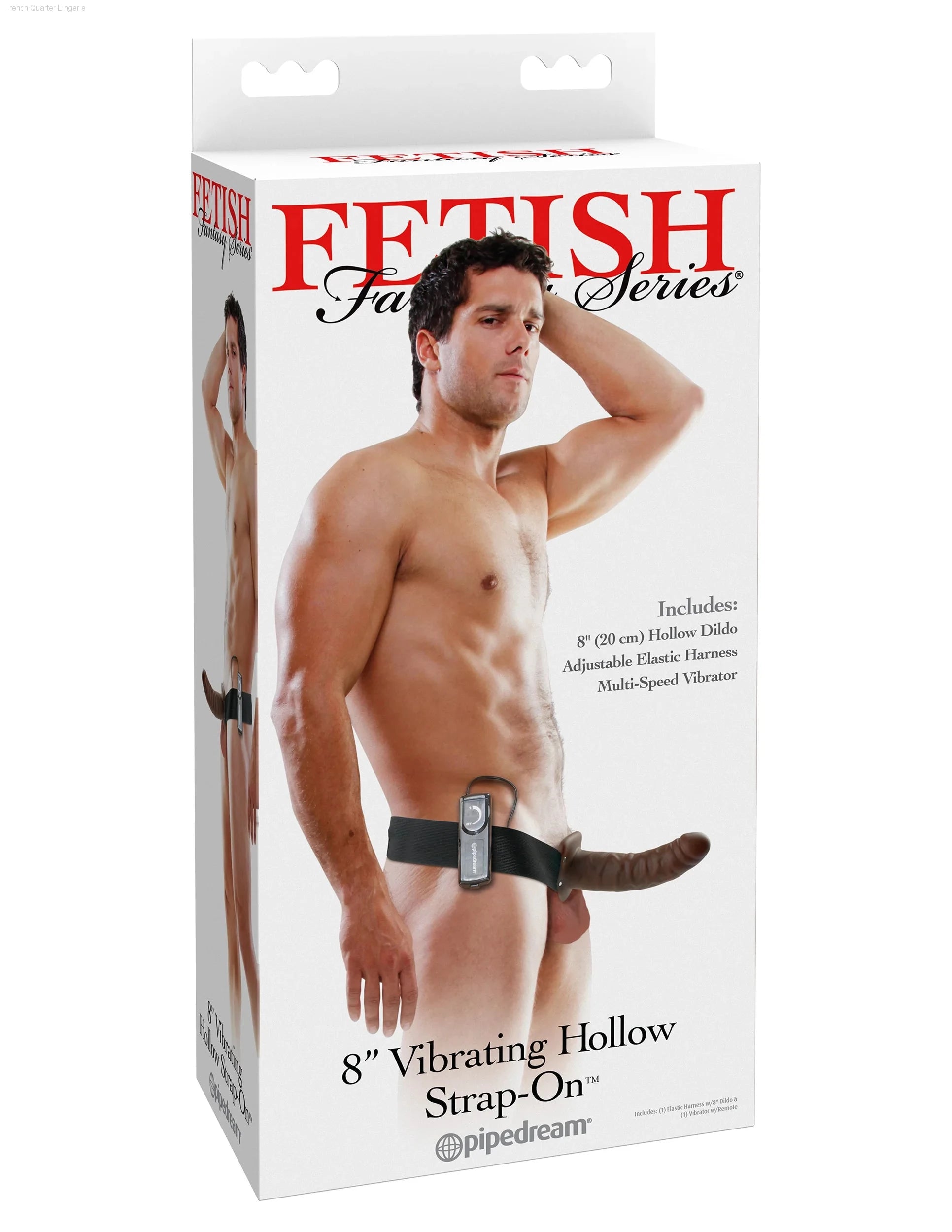 Fetish Fantasy 8” Vibrating Hollow Strap-On-French Quarter Lingerie Fetish Fantasy 8” Vibrating Hollow Strap-On-French Quarter Lingerie
