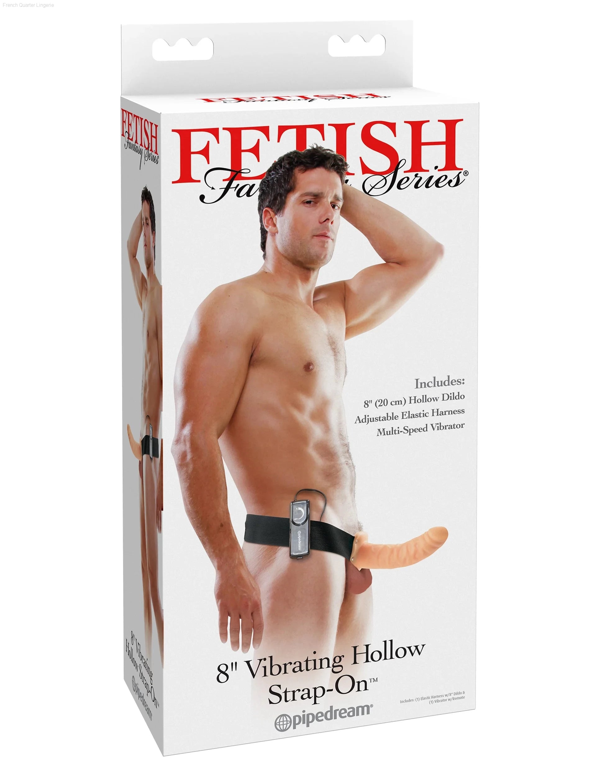 Fetish Fantasy 8” Vibrating Hollow Strap-On-French Quarter Lingerie Fetish Fantasy 8” Vibrating Hollow Strap-On-French Quarter Lingerie