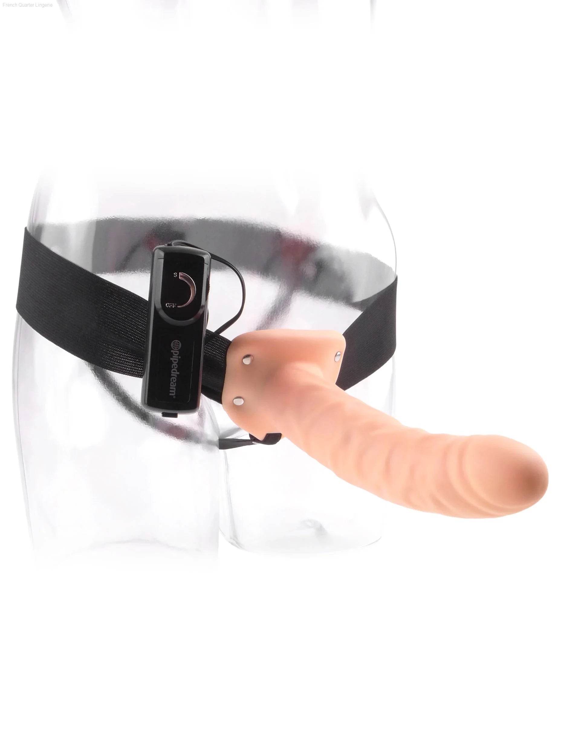 Fetish Fantasy 8” Vibrating Hollow Strap-On-French Quarter Lingerie Fetish Fantasy 8” Vibrating Hollow Strap-On-French Quarter Lingerie