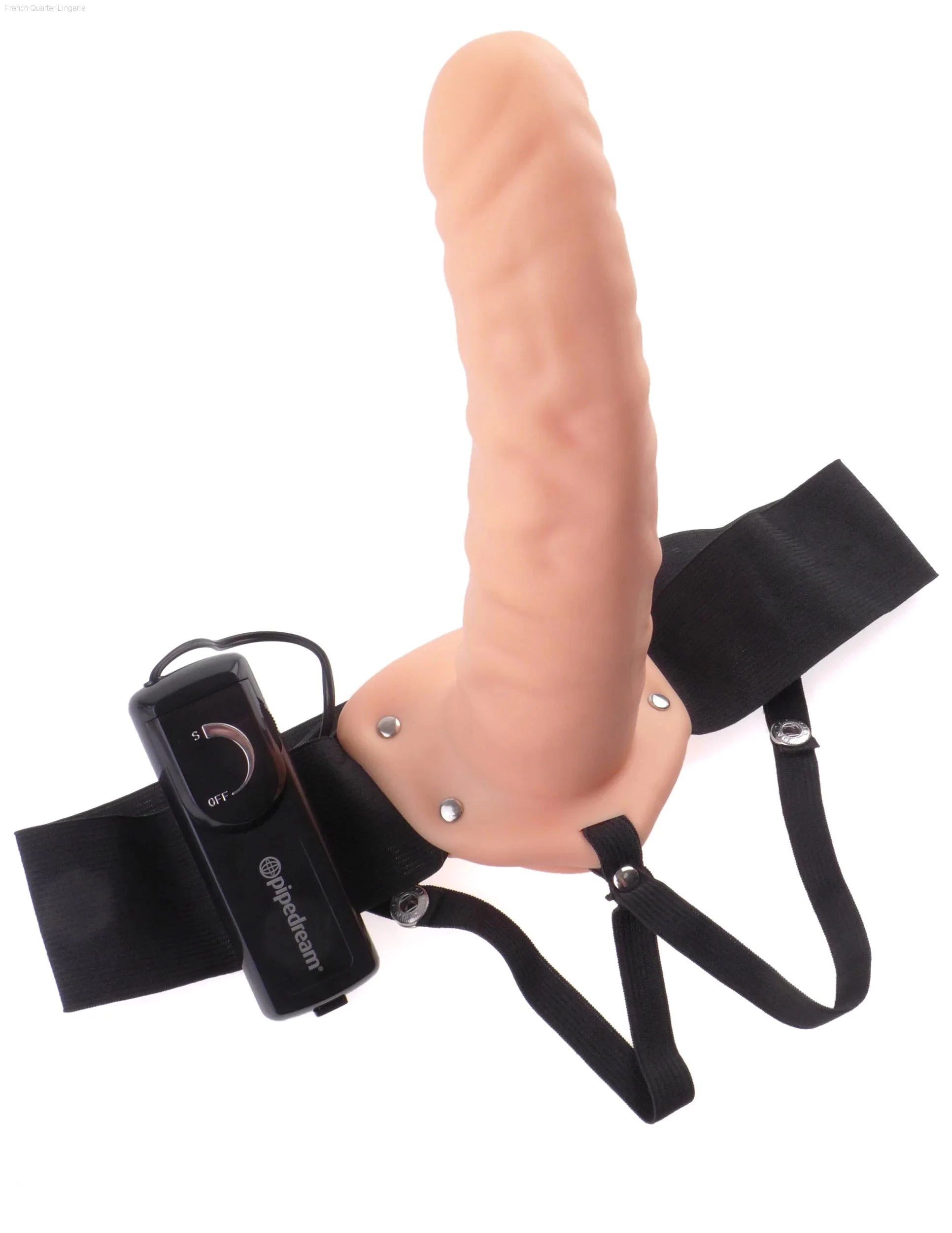Fetish Fantasy 8” Vibrating Hollow Strap-On-French Quarter Lingerie Fetish Fantasy 8” Vibrating Hollow Strap-On-French Quarter Lingerie