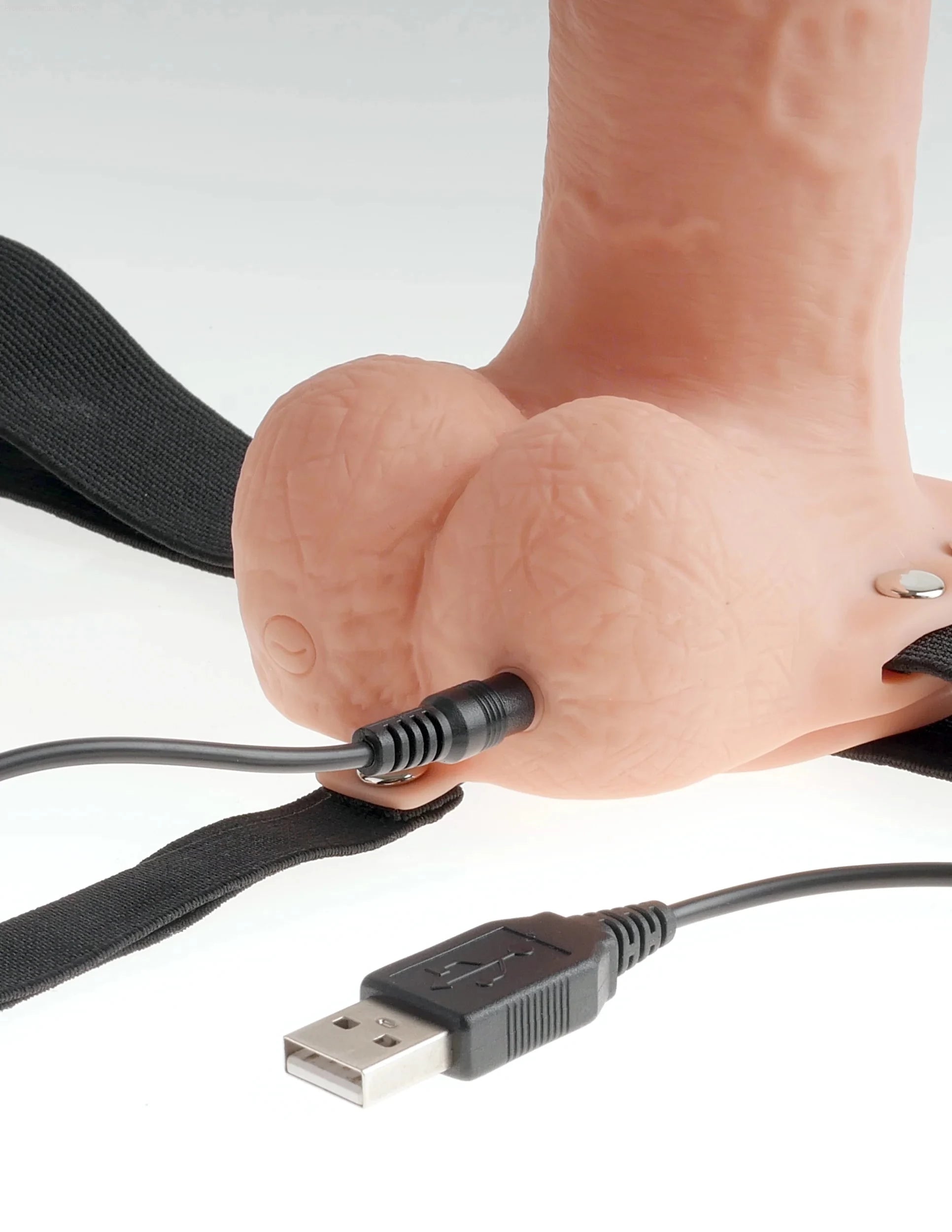 Fetish Fantasy Series - 7" Hollow Rechargeable Strap-On with Balls-French Quarter Lingerie Fetish Fantasy Series - 7" Hollow Rechargeable Strap-On with Balls-French Quarter Lingerie