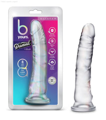 B Yours Diamond By Blush® | Glisten Realistic G-Spot Clear 8.75-Inch Long Dildo With Suction Cup Base-French Quarter Lingerie B Yours Diamond By Blush® | Glisten Realistic G-Spot Clear 8.75-Inch Long Dildo With Suction Cup Base-French Quarter Lingerie
