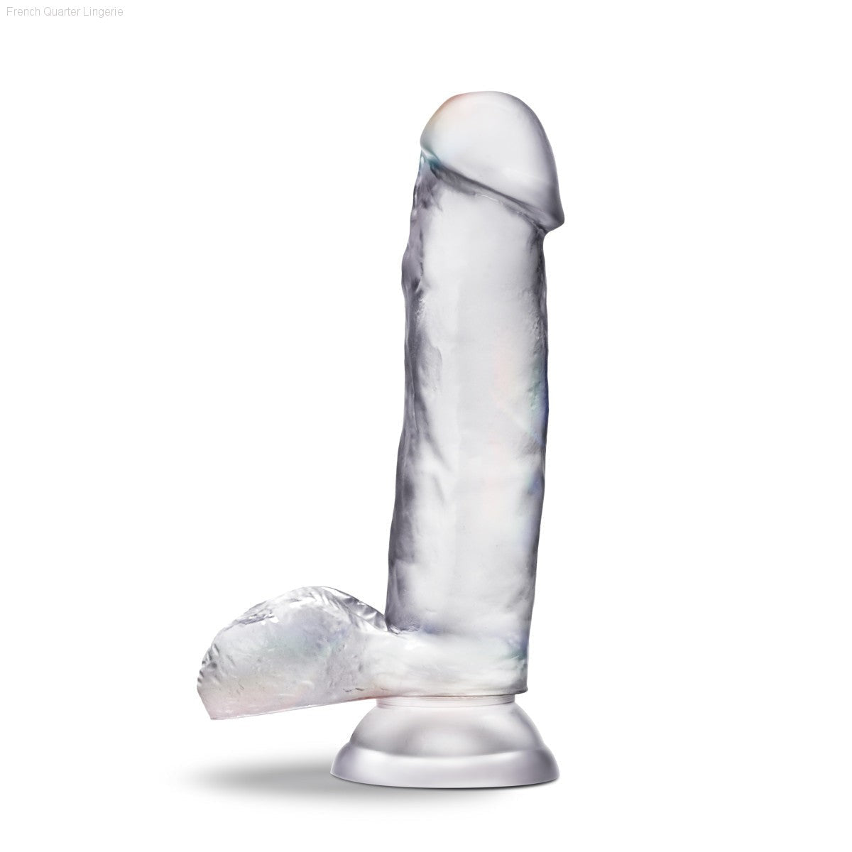 B Yours Diamond By Blush® | Gleam Realistic Clear 7-Inch Long Dildo With Balls & Suction Cup Base-French Quarter Lingerie B Yours Diamond By Blush® | Gleam Realistic Clear 7-Inch Long Dildo With Balls & Suction Cup Base-French Quarter Lingerie
