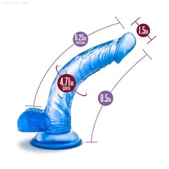 B Yours By Blush® | Sweet N' Hard 7 Realistic Curved G-Spot Long Dildo With Balls & Suction Cup Base-French Quarter Lingerie B Yours By Blush® | Sweet N' Hard 7 Realistic Curved G-Spot Long Dildo With Balls & Suction Cup Base-French Quarter Lingerie