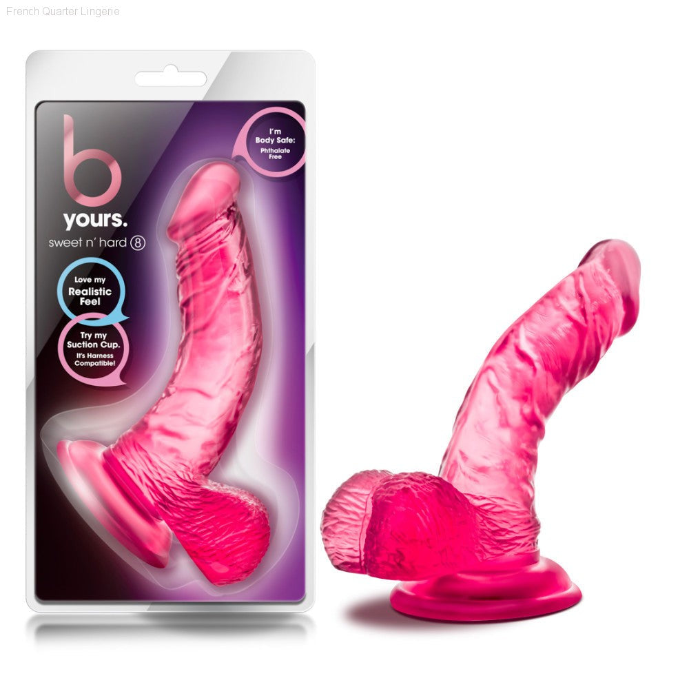 B Yours By Blush® | Sweet N' Hard 8 Realistic Curved G-Spot 6.5-Inch Long Dildo With Balls & Suction Cup Base-French Quarter Lingerie B Yours By Blush® | Sweet N' Hard 8 Realistic Curved G-Spot 6.5-Inch Long Dildo With Balls & Suction Cup Base-French Quarter Lingerie