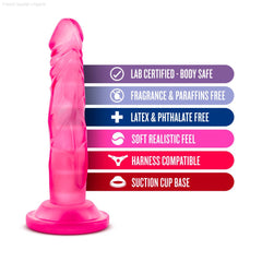 Dildos - Naturally Yours By Blush® | Realistic Purple 5.75-Inch Long Dildo With Suction Cup Base Dildos - Naturally Yours By Blush® | Realistic Purple 5.75-Inch Long Dildo With Suction Cup Base