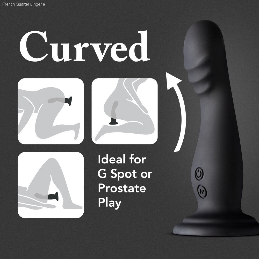 Impressions By Blush® | Amsterdam Black 6.75-Inch Long Rechargeable Vibrating Dildo With Suction Cup Base-French Quarter Lingerie Impressions By Blush® | Amsterdam Black 6.75-Inch Long Rechargeable Vibrating Dildo With Suction Cup Base-French Quarter Lingerie