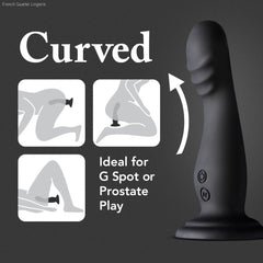Impressions By Blush® | Amsterdam Black 6.75-Inch Long Rechargeable Vibrating Dildo With Suction Cup Base-French Quarter Lingerie Impressions By Blush® | Amsterdam Black 6.75-Inch Long Rechargeable Vibrating Dildo With Suction Cup Base-French Quarter Lingerie