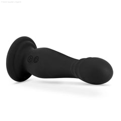 Impressions By Blush® | Amsterdam Black 6.75-Inch Long Rechargeable Vibrating Dildo With Suction Cup Base-French Quarter Lingerie Impressions By Blush® | Amsterdam Black 6.75-Inch Long Rechargeable Vibrating Dildo With Suction Cup Base-French Quarter Lingerie