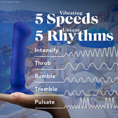 Impressions By Blush® | Santorini G-Spot Blue 6.5-Inch Long Rechargeable Vibrating Dildo With Suction Cup Base-French Quarter Lingerie Impressions By Blush® | Santorini G-Spot Blue 6.5-Inch Long Rechargeable Vibrating Dildo With Suction Cup Base-French Quarter Lingerie