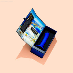 Impressions By Blush® | Santorini G-Spot Blue 6.5-Inch Long Rechargeable Vibrating Dildo With Suction Cup Base-French Quarter Lingerie Impressions By Blush® | Santorini G-Spot Blue 6.5-Inch Long Rechargeable Vibrating Dildo With Suction Cup Base-French Quarter Lingerie