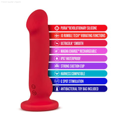 Rechargeable Vibrators - Impressions By Blush® | Las Vegas G-Spot Crimson 8.25-Inch Long Vibrating Dildo With Suction Cup Base Rechargeable Vibrators - Impressions By Blush® | Las Vegas G-Spot Crimson 8.25-Inch Long Vibrating Dildo With Suction Cup Base