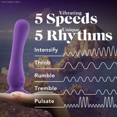 Impressions By Blush® | Ibiza Curved G-Spot Plum 7.75-Inch Long Rechargeable Vibrating Dildo With Suction Cup Base-French Quarter Lingerie Impressions By Blush® | Ibiza Curved G-Spot Plum 7.75-Inch Long Rechargeable Vibrating Dildo With Suction Cup Base-French Quarter Lingerie