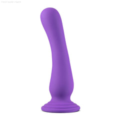 Impressions By Blush® | Ibiza Curved G-Spot Plum 7.75-Inch Long Rechargeable Vibrating Dildo With Suction Cup Base-French Quarter Lingerie Impressions By Blush® | Ibiza Curved G-Spot Plum 7.75-Inch Long Rechargeable Vibrating Dildo With Suction Cup Base-French Quarter Lingerie