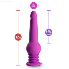 Impressions By Blush® | New York Gyro-Quake™ 9.75 Inch Vibrating & Thumping G Spot Dildo – Platinum Cured Silicone - Purple-French Quarter Lingerie Impressions By Blush® | New York Gyro-Quake™ 9.75 Inch Vibrating & Thumping G Spot Dildo – Platinum Cured Silicone - Purple-French Quarter Lingerie
