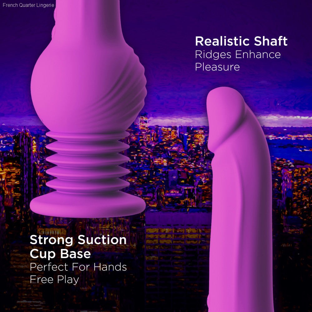 Rechargeable Vibrators - Impressions By Blush® | New York Gyro-Quake™ 9.75 Inch Vibrating & Thumping G Spot Dildo – Platinum Cured Silicone - Purple Rechargeable Vibrators - Impressions By Blush® | New York Gyro-Quake™ 9.75 Inch Vibrating & Thumping G Spot Dildo – Platinum Cured Silicone - Purple