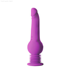 Impressions By Blush® | New York Gyro-Quake™ 9.75 Inch Vibrating & Thumping G Spot Dildo – Platinum Cured Silicone - Purple-French Quarter Lingerie Impressions By Blush® | New York Gyro-Quake™ 9.75 Inch Vibrating & Thumping G Spot Dildo – Platinum Cured Silicone - Purple-French Quarter Lingerie