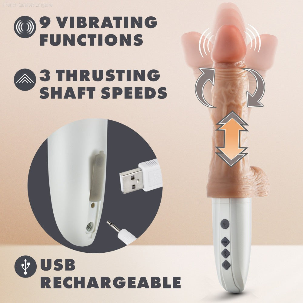 Dr. Skin Silicone By Blush® | Dr. Hammer 7 Inch Vibrating And Thrusting Dildo – Soft Liquid Silicone Realistic Penis With Warming Sensations – Beige-French Quarter Lingerie Dr. Skin Silicone By Blush® | Dr. Hammer 7 Inch Vibrating And Thrusting Dildo – Soft Liquid Silicone Realistic Penis With Warming Sensations – Beige-French Quarter Lingerie