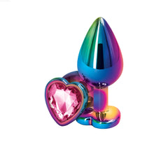 Rear Assets - Multicolor Chrome-plated Heart Plug - Medium Rear Assets - Multicolor Chrome-plated Heart Plug - Medium