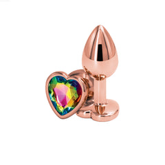 Rear Assets - Rose Gold Chrome-plated Heart Plug - Medium Rear Assets - Rose Gold Chrome-plated Heart Plug - Medium
