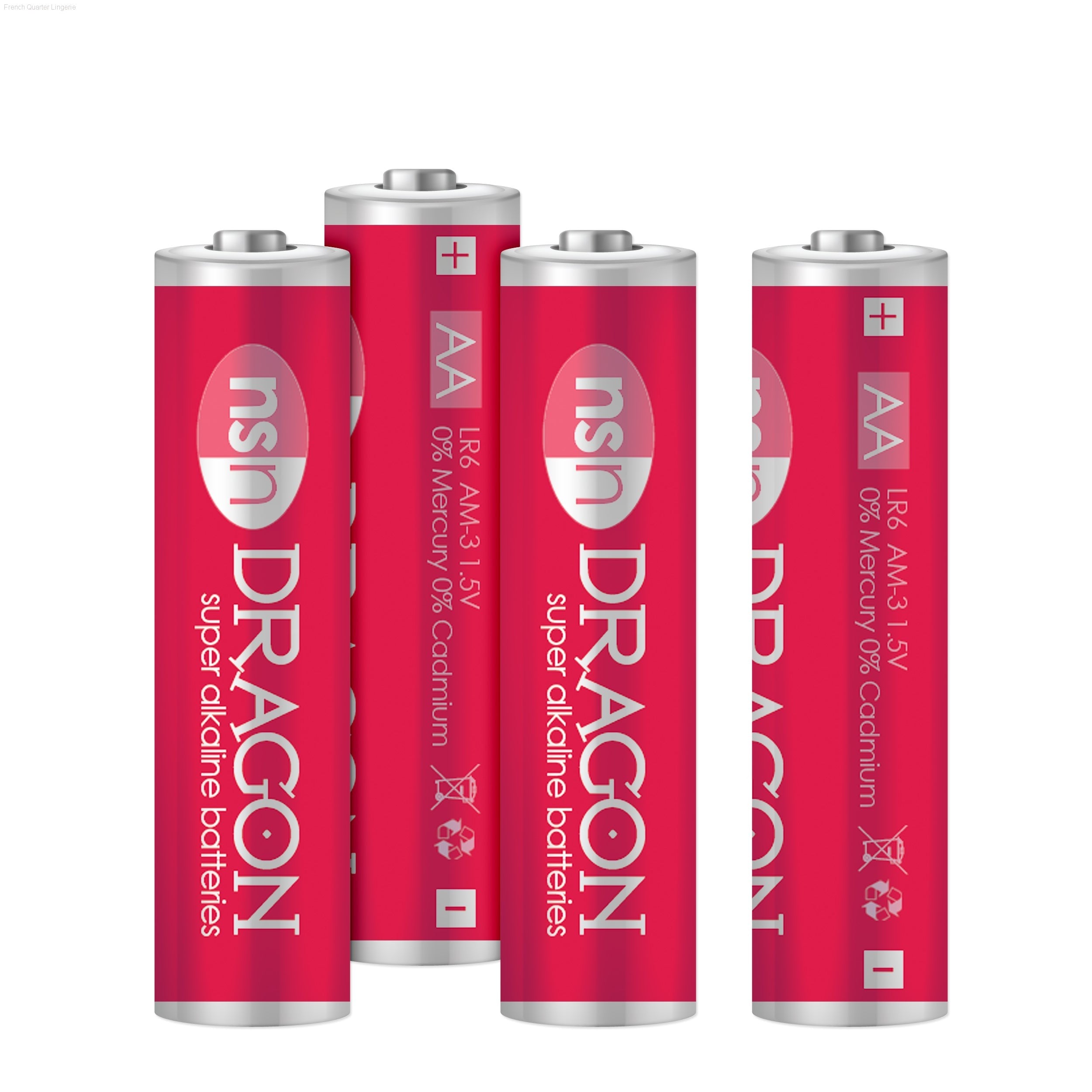 Dragon Batteries: 4 pk Alkaline AA-French Quarter Lingerie Dragon Batteries: 4 pk Alkaline AA-French Quarter Lingerie