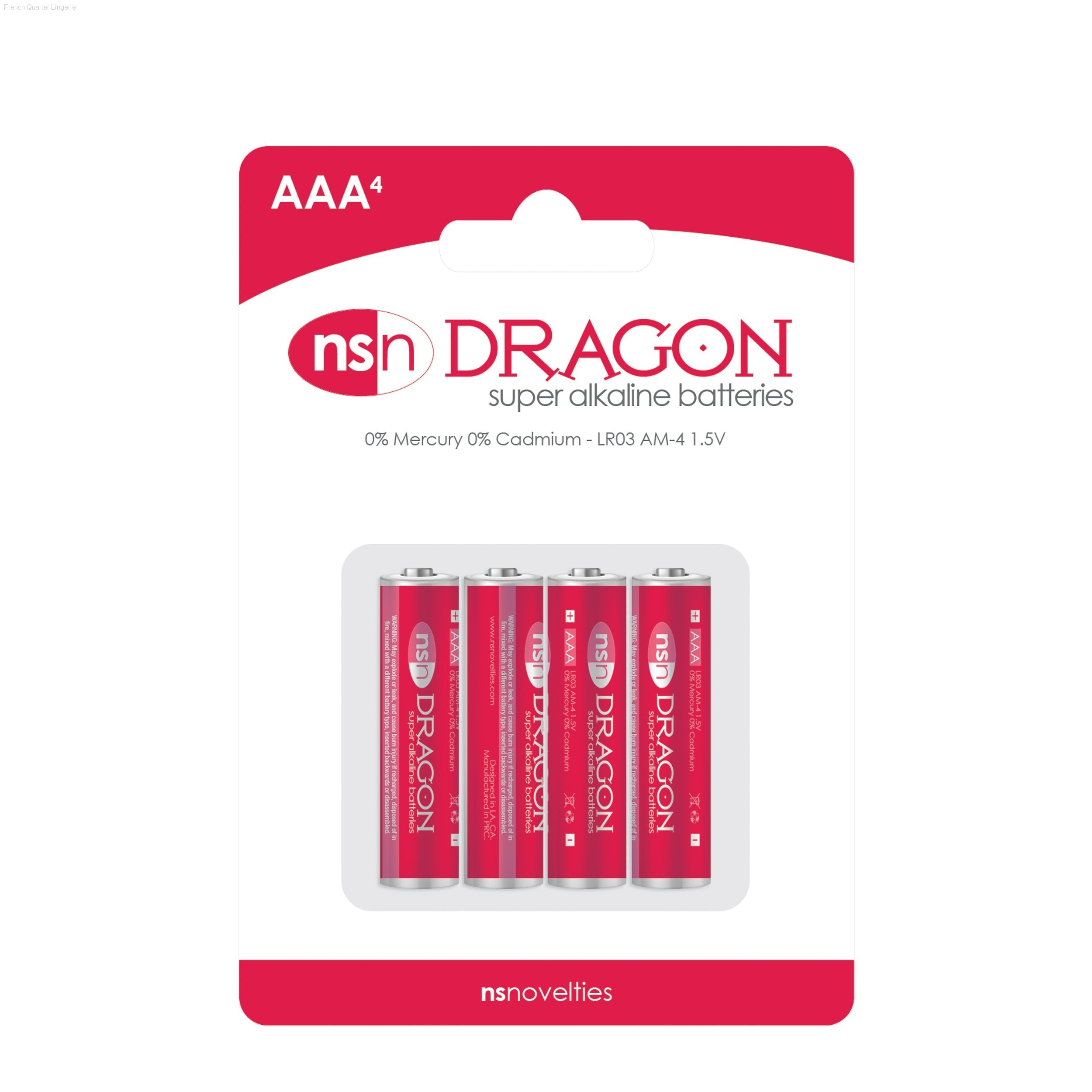 Dragon Batteries: 4pk Alkaline AAA-French Quarter Lingerie Dragon Batteries: 4pk Alkaline AAA-French Quarter Lingerie