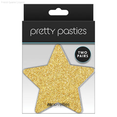 Pretty Pasties Glitter Stars Gold/Black (2 Pack) Pretty Pasties Glitter Stars Gold/Black (2 Pack)