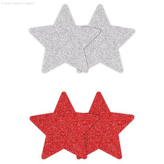 Pretty Pasties Glitter Stars Red/Silver (2 Pack) Pretty Pasties Glitter Stars Red/Silver (2 Pack)