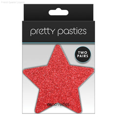 Pretty Pasties Glitter Stars Red/Silver (2 Pack) Pretty Pasties Glitter Stars Red/Silver (2 Pack)
