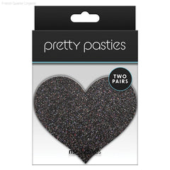 Pretty Pasties Glitter Hearts Black/Gold (2 Pack) Pretty Pasties Glitter Hearts Black/Gold (2 Pack)
