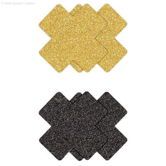 Pretty Pasties Glitter Cross Black/Gold (2 Pack) Pretty Pasties Glitter Cross Black/Gold (2 Pack)