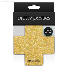 Pretty Pasties Glitter Cross Black/Gold (2 Pack) Pretty Pasties Glitter Cross Black/Gold (2 Pack)