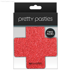Pretty Pasties Glitter Cross Red/Silver (2 Pack) Pretty Pasties Glitter Cross Red/Silver (2 Pack)