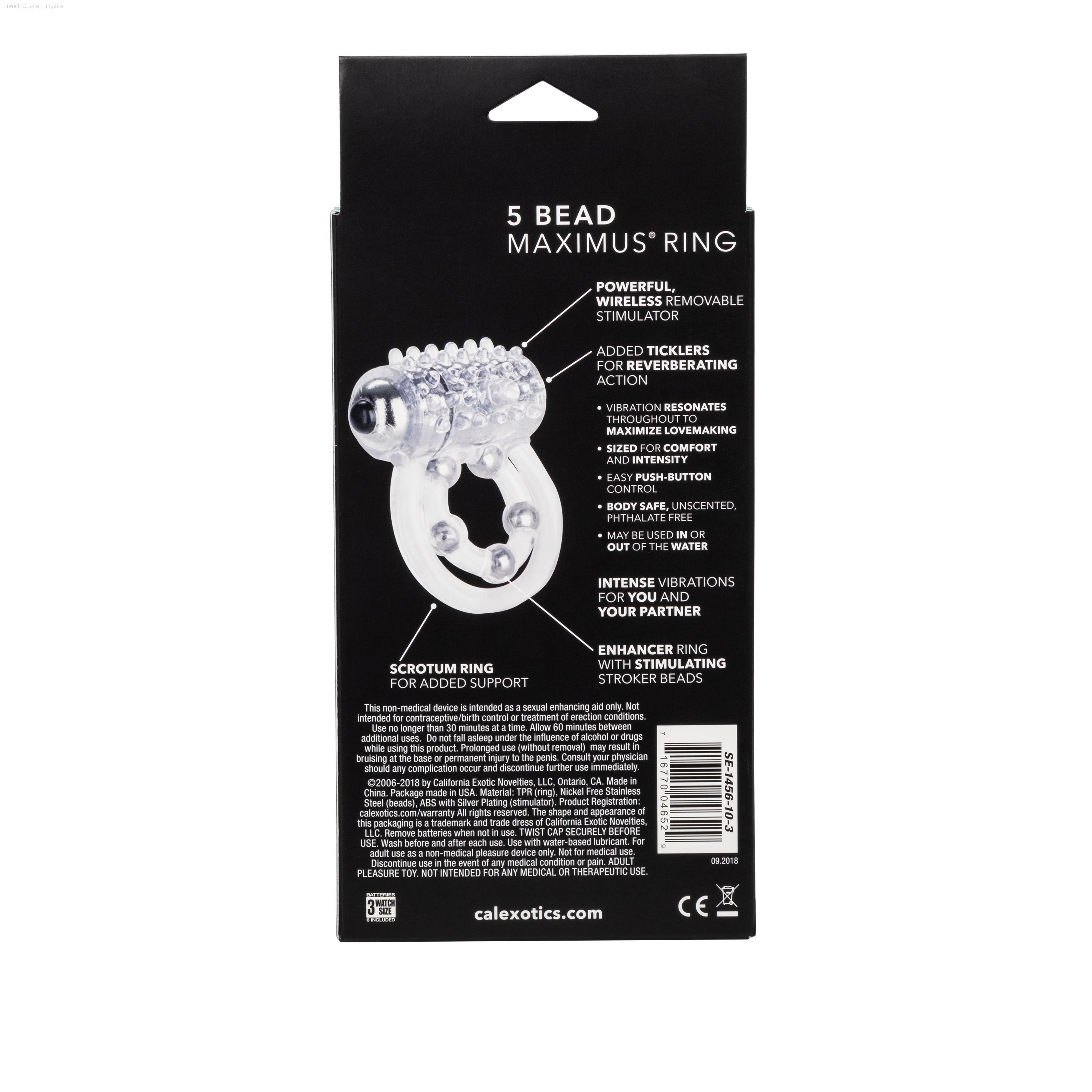 5 Bead Maximus® Ring-French Quarter Lingerie 5 Bead Maximus® Ring-French Quarter Lingerie
