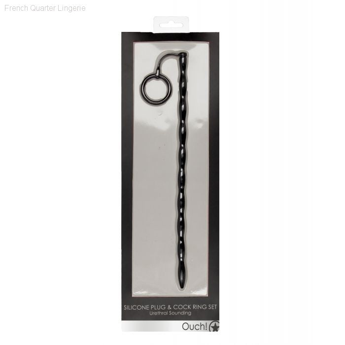 Sounds - Urethral Sounding Silicone Plug & Cock Ring Set Sounds - Urethral Sounding Silicone Plug & Cock Ring Set