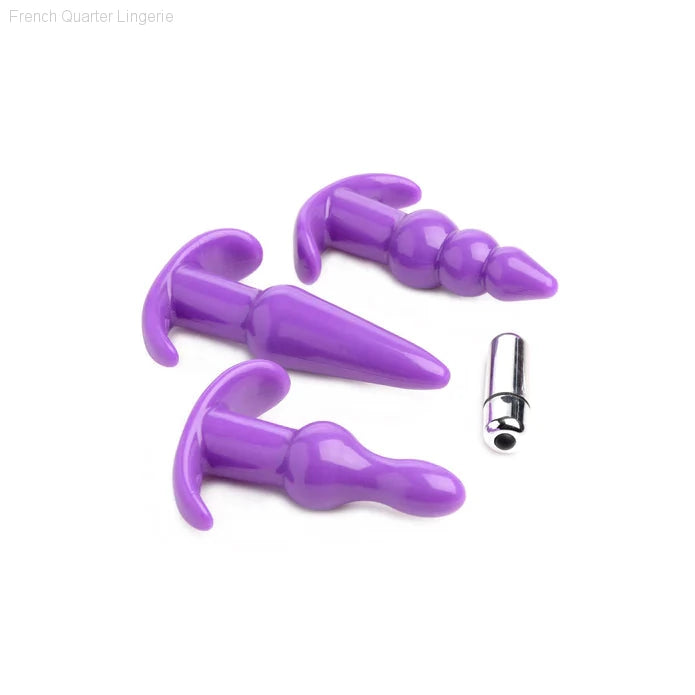 4 Piece Vibrating Anal Plug Set-French Quarter Lingerie 4 Piece Vibrating Anal Plug Set-French Quarter Lingerie