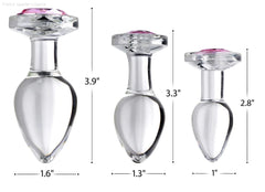 Pink Gem Glass Anal 3 Plug Set Pink Gem Glass Anal 3 Plug Set