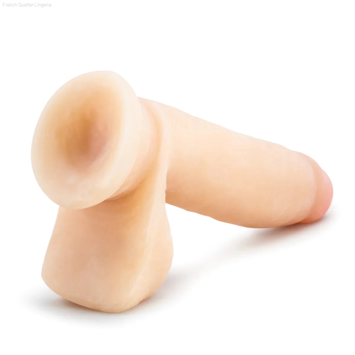Au Naturel Realistic Beige 7-Inch Long Dildo With Balls & Suction Cup Base-French Quarter Lingerie Au Naturel Realistic Beige 7-Inch Long Dildo With Balls & Suction Cup Base-French Quarter Lingerie