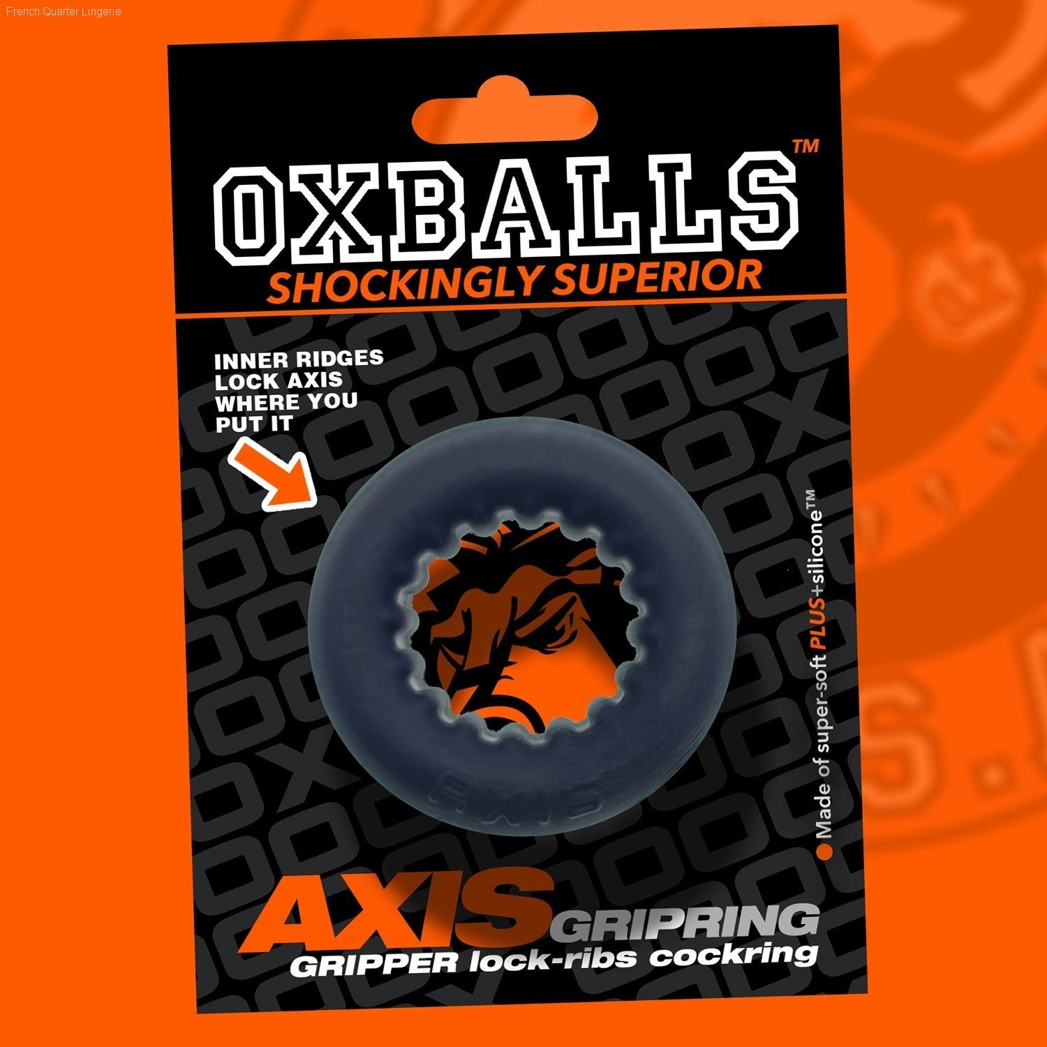 Axis - Rib Griphold Cockring-French Quarter Lingerie Axis - Rib Griphold Cockring-French Quarter Lingerie