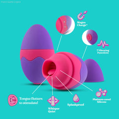 Aria Flutter Tongue 2.5-Inch Vibrating Rechargeable Mini Vibrator-French Quarter Lingerie Aria Flutter Tongue 2.5-Inch Vibrating Rechargeable Mini Vibrator-French Quarter Lingerie