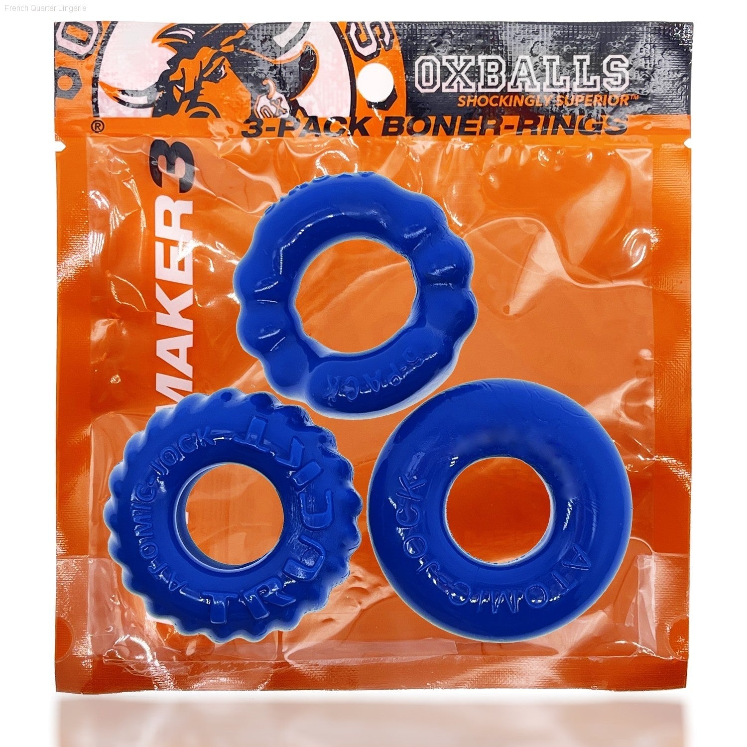 BONEMAKER 3-style boner-maker cockring 3-pack-French Quarter Lingerie BONEMAKER 3-style boner-maker cockring 3-pack-French Quarter Lingerie