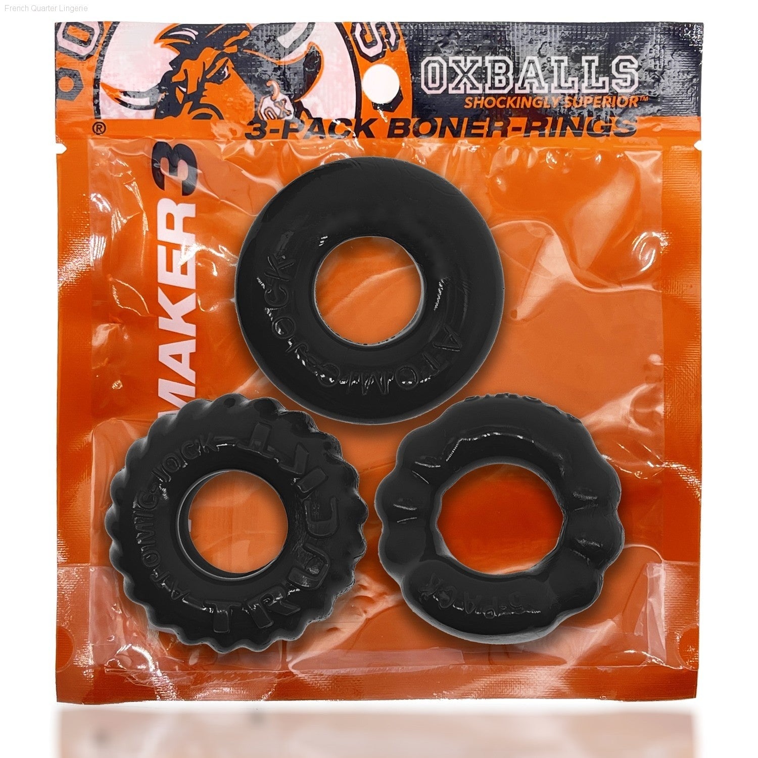 BONEMAKER 3-style boner-maker cockring 3-pack-French Quarter Lingerie BONEMAKER 3-style boner-maker cockring 3-pack-French Quarter Lingerie