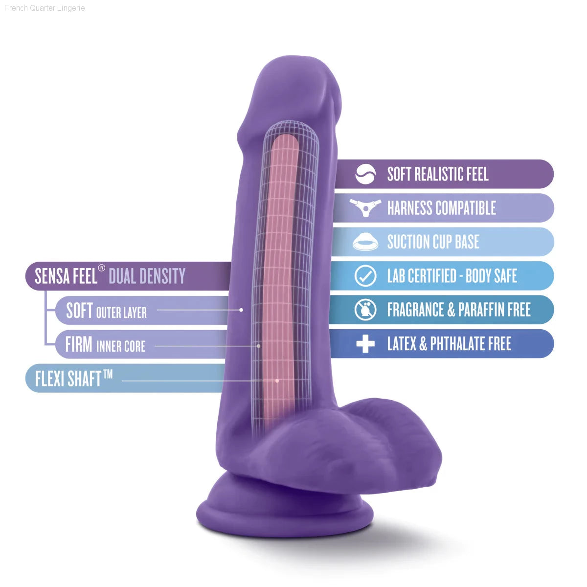 Au Naturel Bold Delight Realistic 6-Inch Long Dildo With Balls & Suction Cup Base-French Quarter Lingerie Au Naturel Bold Delight Realistic 6-Inch Long Dildo With Balls & Suction Cup Base-French Quarter Lingerie